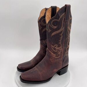 J.B. Dillon JBW2304 Women Size 10B Brown Goat Leather Western Square Toe Boot